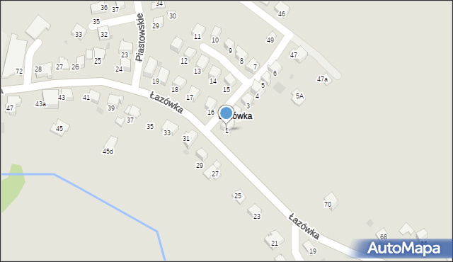 Wadowice, Osiedle Piastowskie, 1, mapa Wadowice