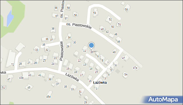 Wadowice, Osiedle Piastowskie, 10, mapa Wadowice