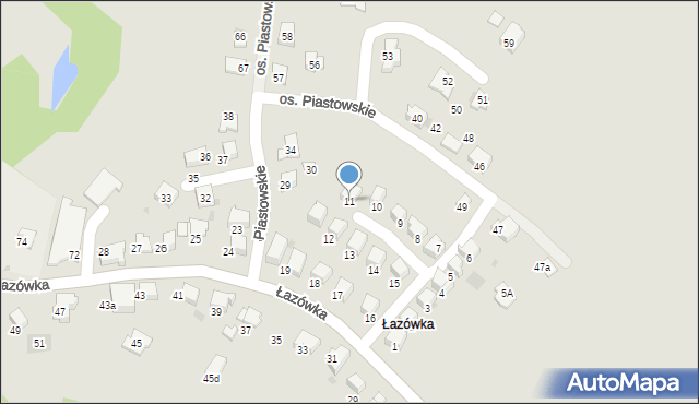 Wadowice, Osiedle Piastowskie, 11, mapa Wadowice