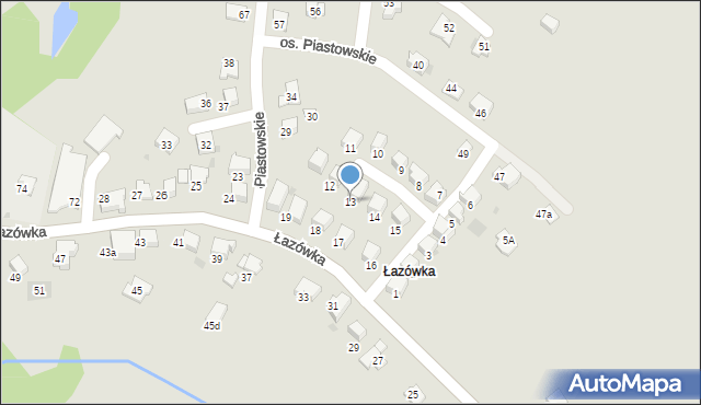 Wadowice, Osiedle Piastowskie, 13, mapa Wadowice