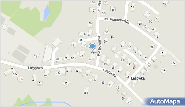 Wadowice, Osiedle Piastowskie, 23, mapa Wadowice