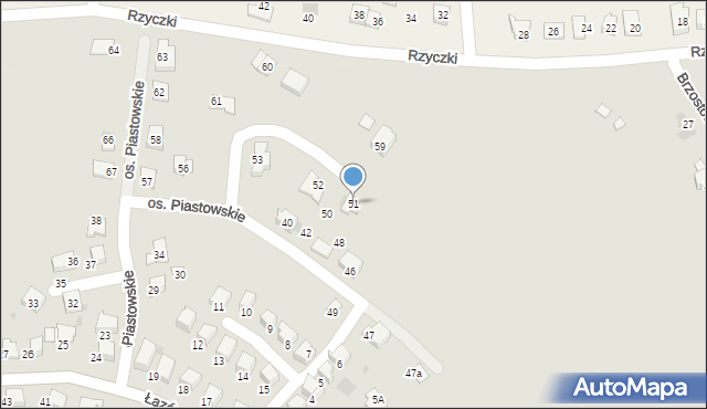 Wadowice, Osiedle Piastowskie, 51, mapa Wadowice
