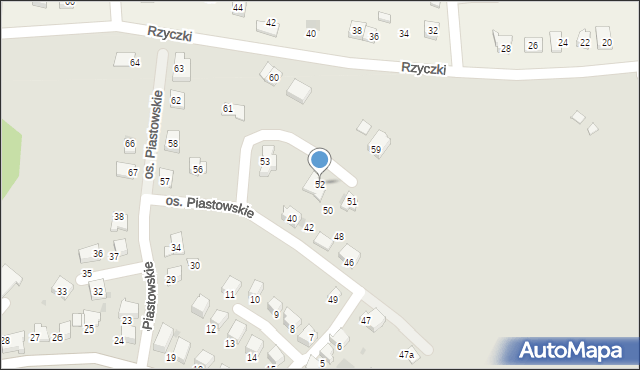Wadowice, Osiedle Piastowskie, 52, mapa Wadowice