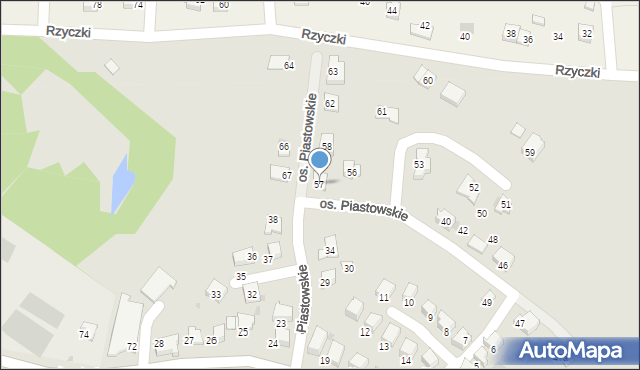 Wadowice, Osiedle Piastowskie, 57, mapa Wadowice