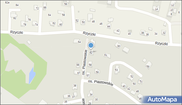 Wadowice, Osiedle Piastowskie, 62, mapa Wadowice