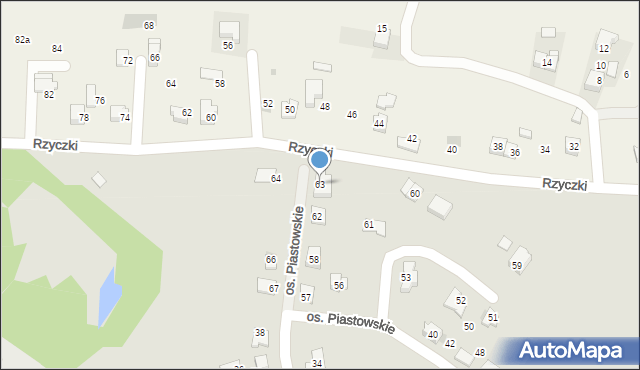 Wadowice, Osiedle Piastowskie, 63, mapa Wadowice