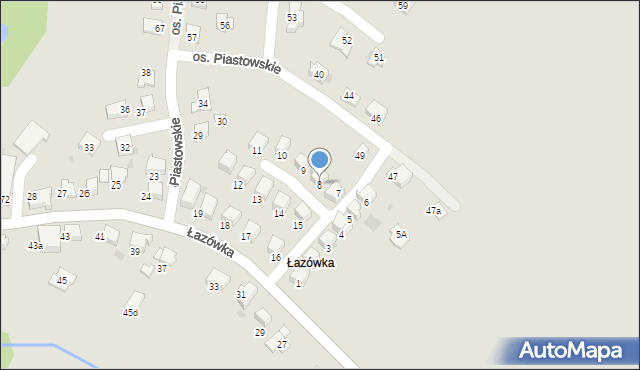 Wadowice, Osiedle Piastowskie, 8, mapa Wadowice