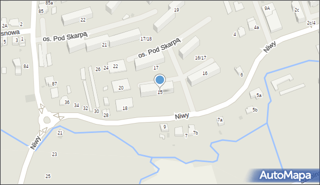 Wadowice, Osiedle Pod Skarpą, 15, mapa Wadowice