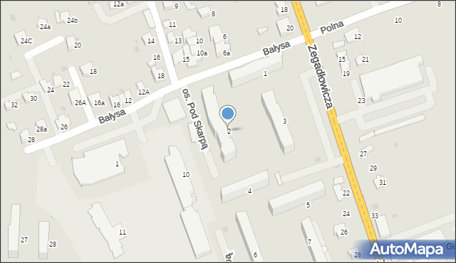 Wadowice, Osiedle Pod Skarpą, 2, mapa Wadowice