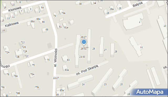 Wadowice, Osiedle Pod Skarpą, 26/31, mapa Wadowice
