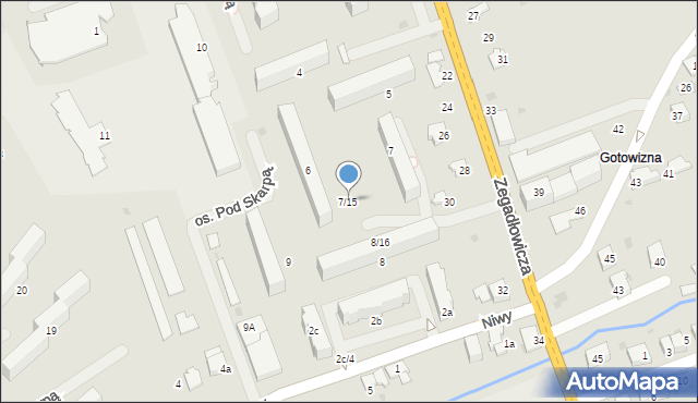 Wadowice, Osiedle Pod Skarpą, 7/15, mapa Wadowice