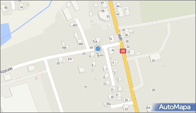 Wadowice, Osiedle Słoneczne, 5, mapa Wadowice