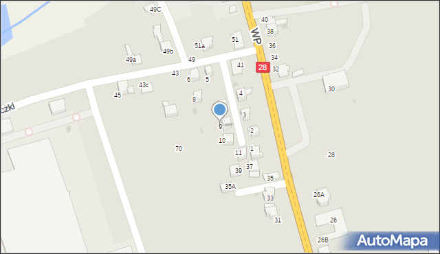 Wadowice, Osiedle Słoneczne, 9, mapa Wadowice