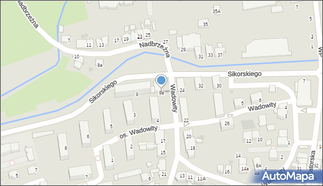 Wadowice, Osiedle Wadowity, 9a, mapa Wadowice