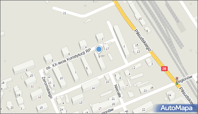 Wadowice, Osiedle XX-lecia Konstytucji RP, 3, mapa Wadowice