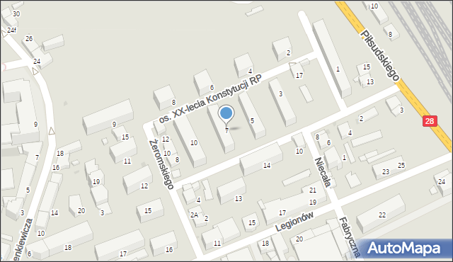 Wadowice, Osiedle XX-lecia Konstytucji RP, 7, mapa Wadowice