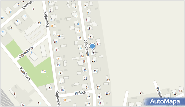Waganiec, Osiedlowa, 19, mapa Waganiec