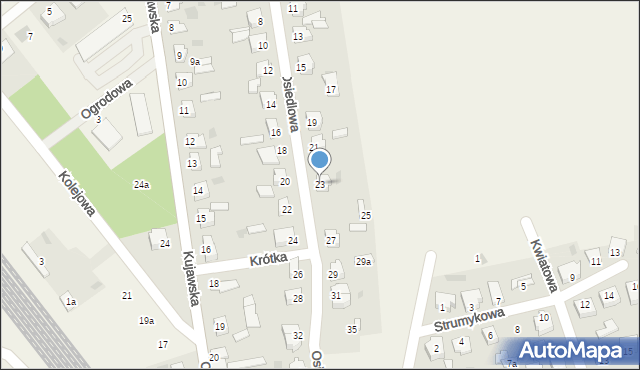 Waganiec, Osiedlowa, 23, mapa Waganiec