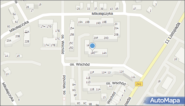 Wągrowiec, Osiedle Wschód, 14C, mapa Wągrowiec
