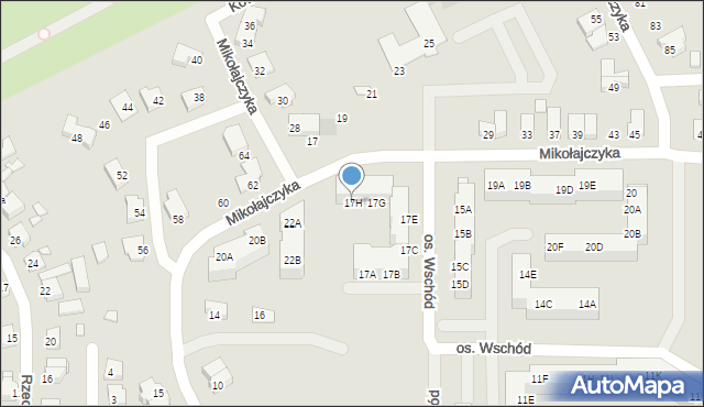 Wągrowiec, Osiedle Wschód, 17H, mapa Wągrowiec