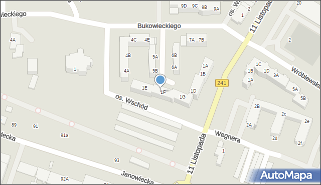 Wągrowiec, Osiedle Wschód, 1H, mapa Wągrowiec