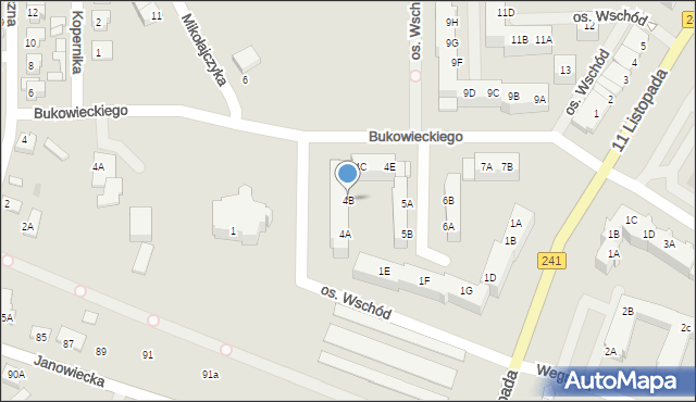 Wągrowiec, Osiedle Wschód, 4B, mapa Wągrowiec