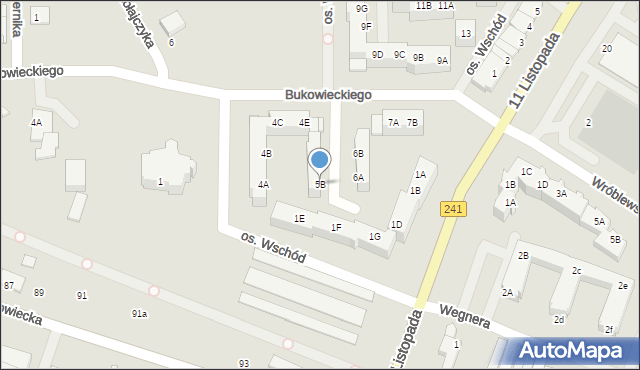 Wągrowiec, Osiedle Wschód, 5B, mapa Wągrowiec