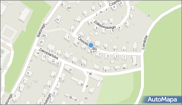Wałbrzych, Ossowskiego Michała, 9, mapa Wałbrzycha