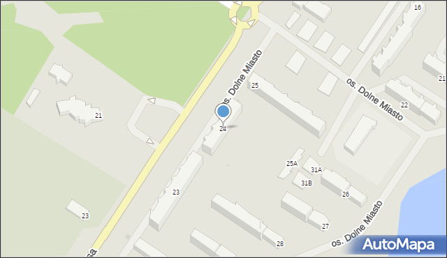 Wałcz, Osiedle Dolne Miasto, 24, mapa Wałcz