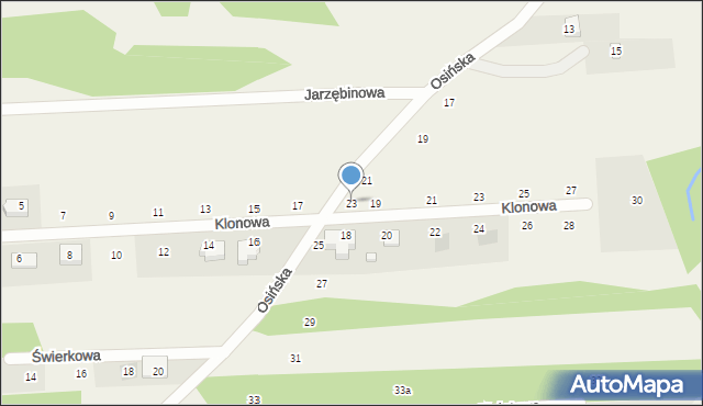 Wanaty, Osińska, 23, mapa Wanaty