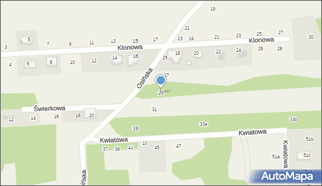 Wanaty, Osińska, 29, mapa Wanaty