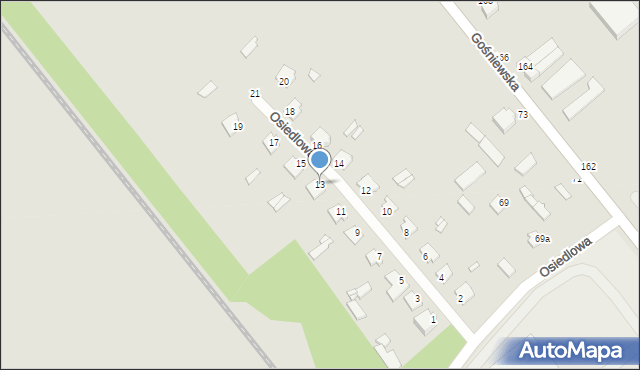 Warka, Osiedlowa, 13, mapa Warka