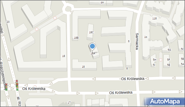 Warszawa, Oś Królewska, 18A, mapa Warszawy