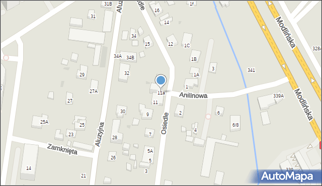 Warszawa, Osiedle, 11a, mapa Warszawy