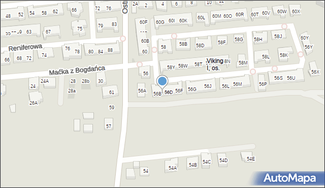 Warszawa, Ostródzka, 56C, mapa Warszawy