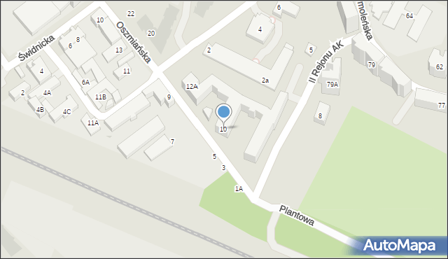 Warszawa, Oszmiańska, 10, mapa Warszawy