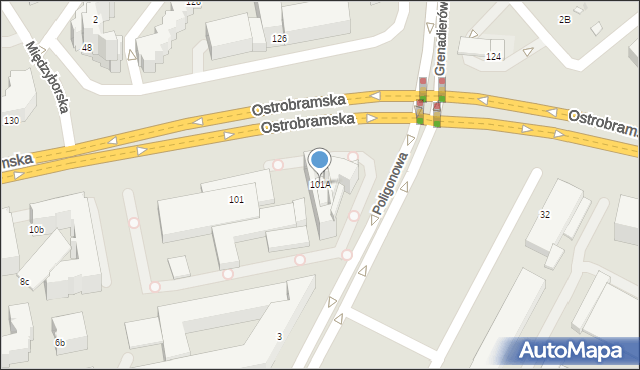 Warszawa, Ostrobramska, 101A, mapa Warszawy