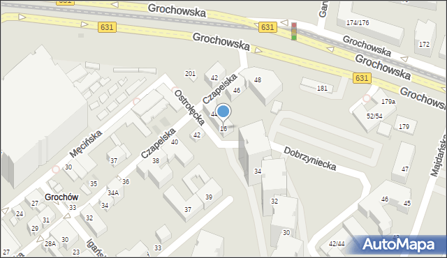 Warszawa, Ostrołęcka, 16, mapa Warszawy