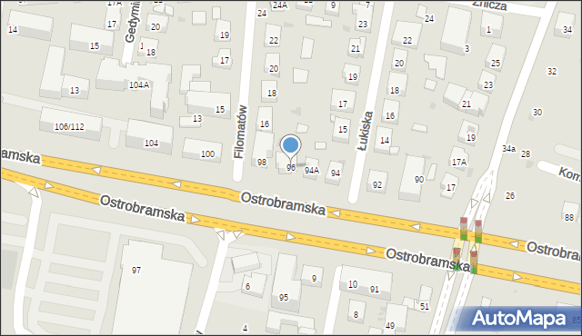 Warszawa, Ostrobramska, 96, mapa Warszawy
