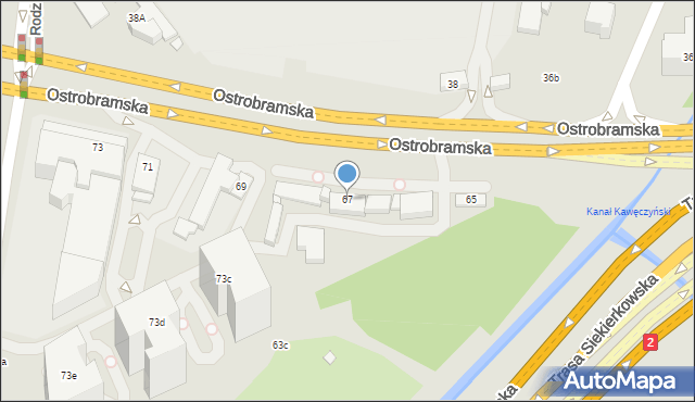 Warszawa, Ostrobramska, 67, mapa Warszawy
