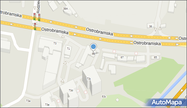 Warszawa, Ostrobramska, 69, mapa Warszawy