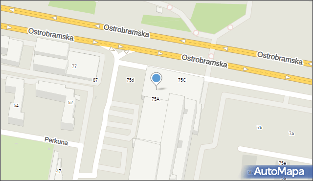 Warszawa, Ostrobramska, 75A, mapa Warszawy