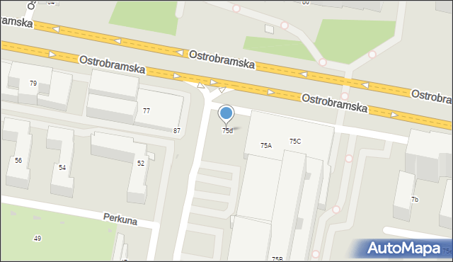 Warszawa, Ostrobramska, 75d, mapa Warszawy
