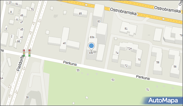 Warszawa, Ostrobramska, 83c, mapa Warszawy