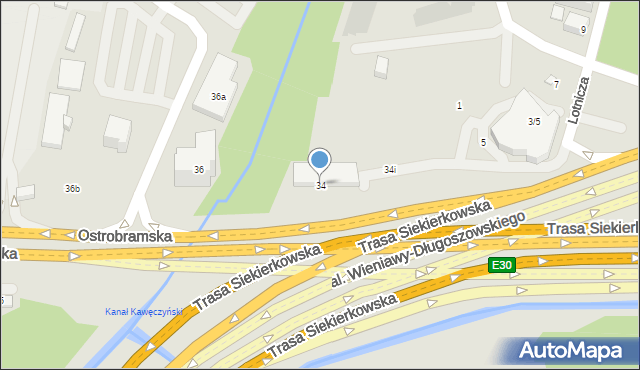 Warszawa, Ostrobramska, 34, mapa Warszawy