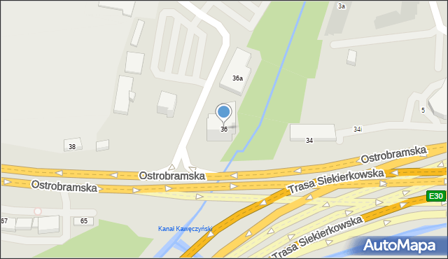 Warszawa, Ostrobramska, 36, mapa Warszawy
