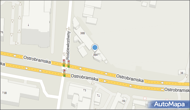 Warszawa, Ostrobramska, 38A, mapa Warszawy
