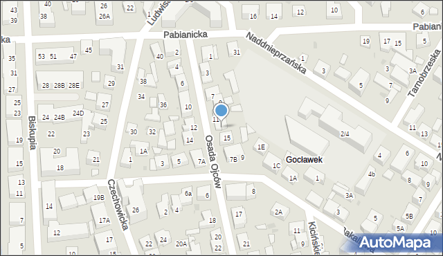 Warszawa, Osada Ojców, 13, mapa Warszawy