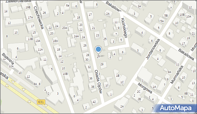 Warszawa, Osada Ojców, 27, mapa Warszawy