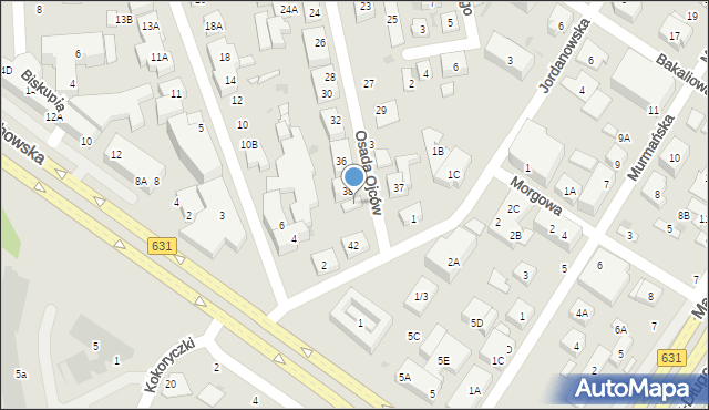 Warszawa, Osada Ojców, 40, mapa Warszawy